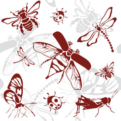 seamless background  insects