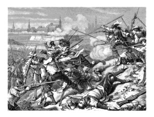 Obraz premium Musketeers - Battle - 17th century