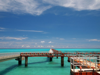 きれいな海と誘導路