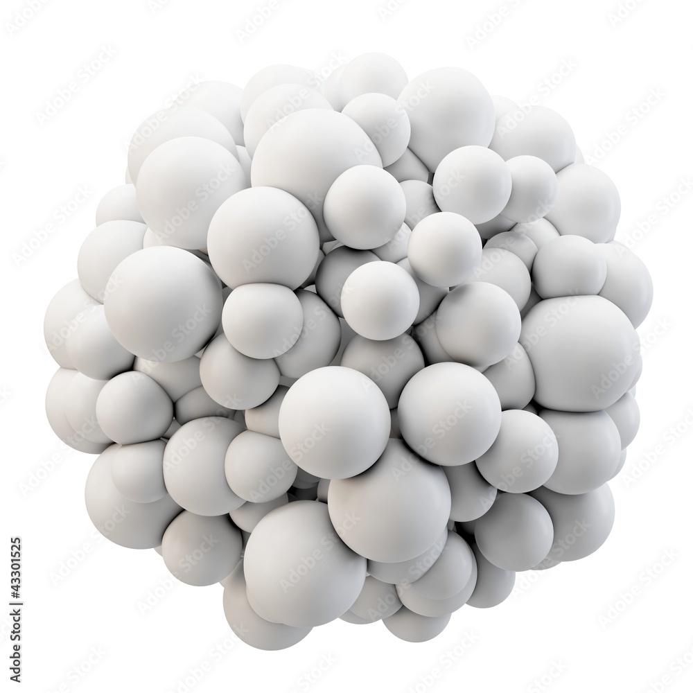 Wall mural 3d cluster of blank  spheres