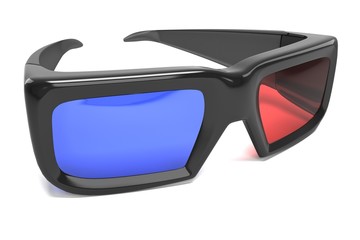 illustration of movie glasses against white background