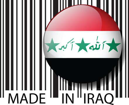 Made in Iraq barcode. Vector illustration