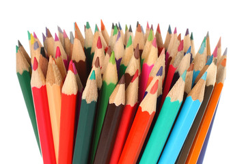 Fototapeta premium Color pencils on white background