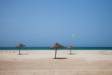Fototapeta na wymiar Beautiful empty beach in Tarifa, Spain.