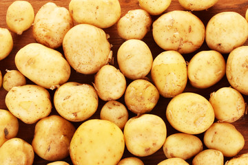 potatoes on the table background close-up