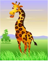 Poster Zoo Giraf in de jungle