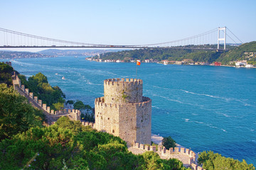 Rumelihisari with the FSM Bridge in the background