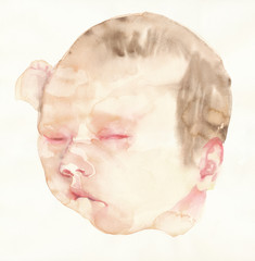 baby - color head (water colors)