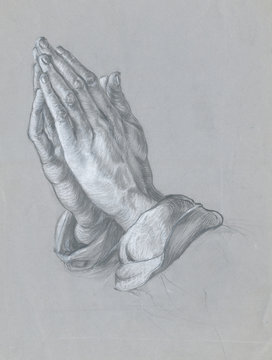 hands (by A. Durer), pencil and white chalk technique