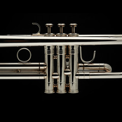 Shiny trumpet close up