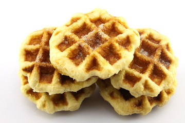 freshly baked waffles on a white background