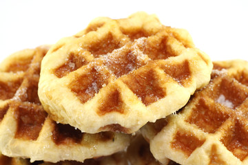 freshly baked waffles on a white background