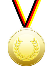 Médaille d’or avec ruban couleurs allemandes