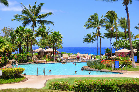 View From Luxury Hotel, Kaanapali, Maui, Hawaii