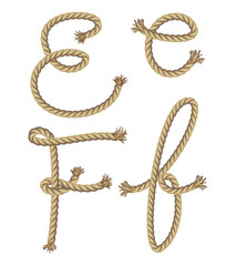 Rope alphabet. vector illustration