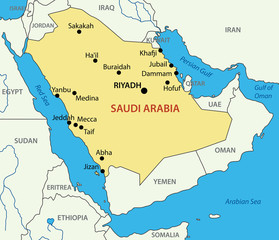 Kingdom of Saudi Arabia - vector map - 43314142