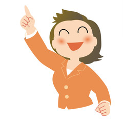 ナンバーワンポーズのビジネスウーマン