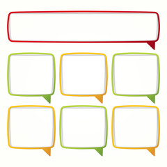Colorful speech bubble frames.