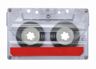 Old Cassette tape isolated on white with clipping path