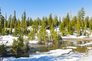 snow on Mount Lassen in the national park