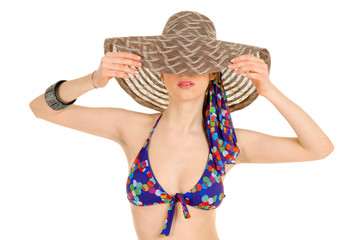 Woman in Bikini with hat