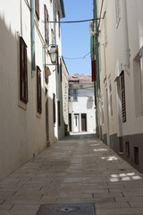 Old street in City Pag in croatia
