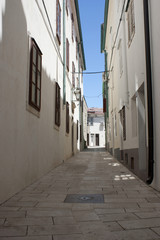 Cute street in city Pag in Croatia