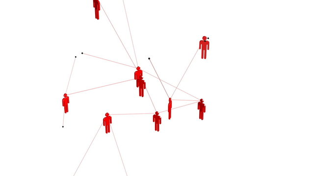 Visualization of a social network being created.