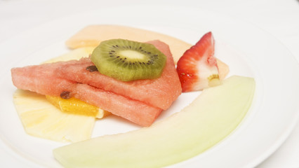Fruit Plate with Melons and Kiwi