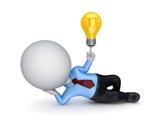 3d small person with an idea symbol.