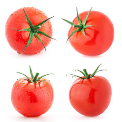 Tomatoes with a light shadows, isolated on white background