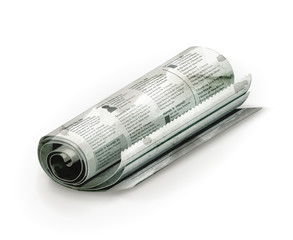 Rolled Newspaper, old-style isolated