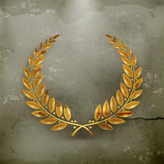 Obraz premium Laurel Wreath Gold, old-style