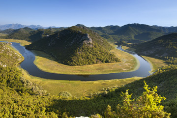 river in the mountain cross the valley, montenegro