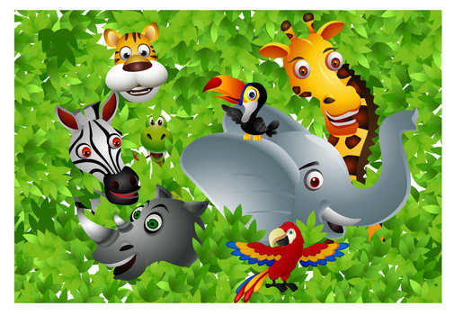Funny safari animal cartoon
