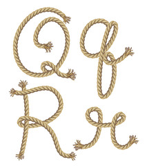 Rope alphabet. vector illustration