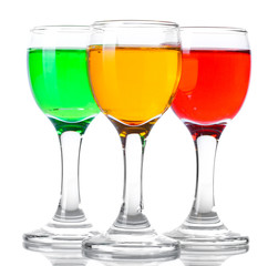 alcoholic cocktails isolated on white