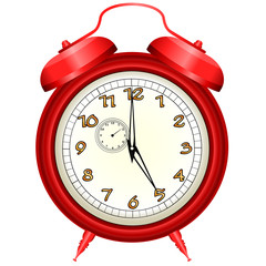 Vector icon of red alarm clock
