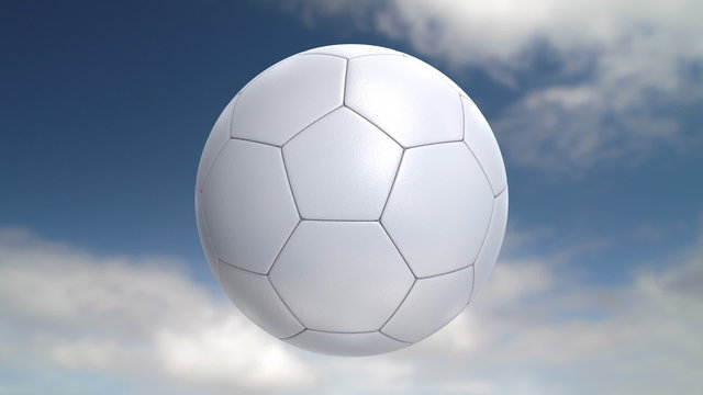 Soccer ball flies at the camera then stops.