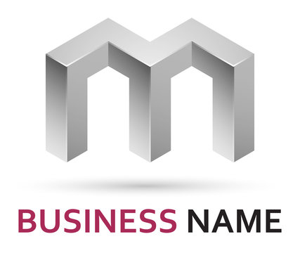 Alphabet logo design - hard letter M