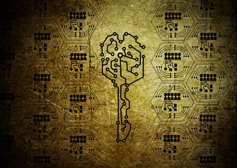 Abstract key circuit background