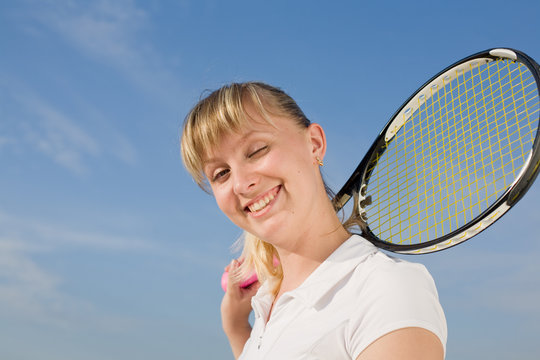 Tennis player outdoors