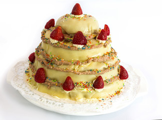 Marzipan Erdbeer Torte