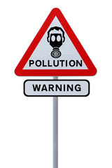 Obraz premium Pollution Road Sign