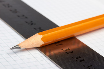 pencil and ruler