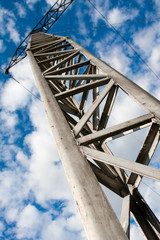 Power tower in the sky background