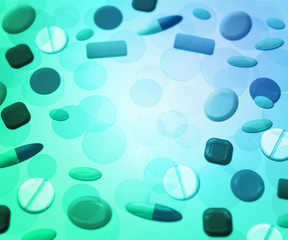 Pills Medical Blue Background