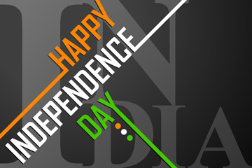 vector illustration of typography Independence Day of India
