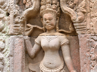 プリアカン寺院のレリーフ