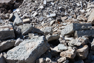 Building concrete debris remains
